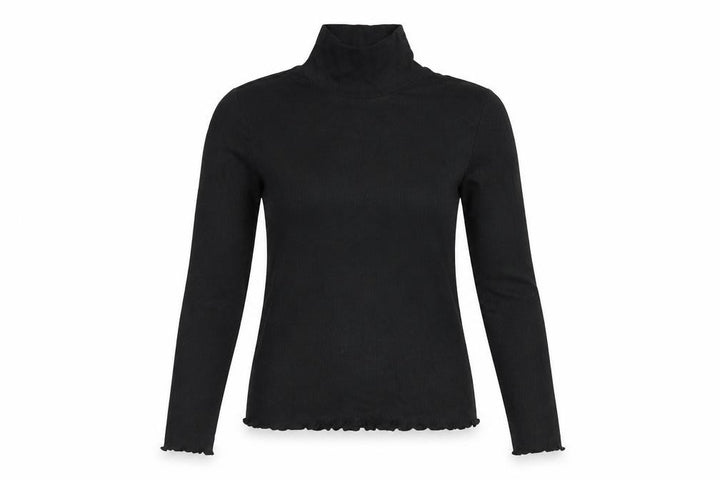 French Connection Women's Black XS Roll Neck Long Sleeve Stretch Top