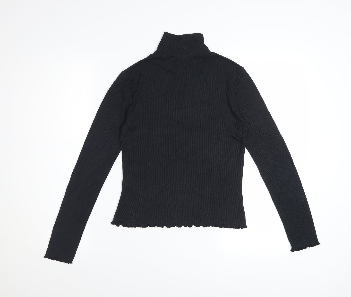 French Connection Women's Black XS Roll Neck Long Sleeve Stretch Top