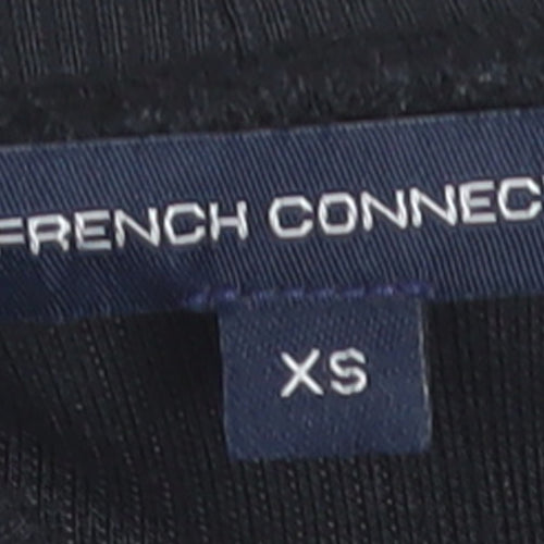 French Connection Women's Black XS Roll Neck Long Sleeve Stretch Top