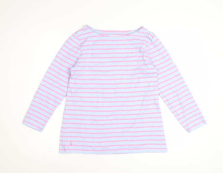 Joules Women’s Multicoloured Striped Cotton Long Sleeve T-Shirt UK 10