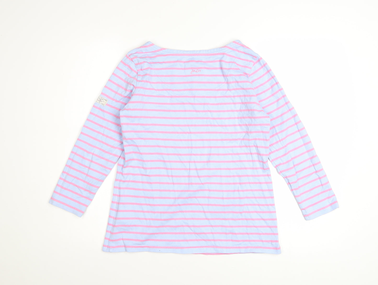 Joules Women’s Multicoloured Striped Cotton Long Sleeve T-Shirt UK 10