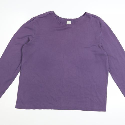 Lands' End Women's Purple Long Sleeve Cotton Basic T-Shirt Size M