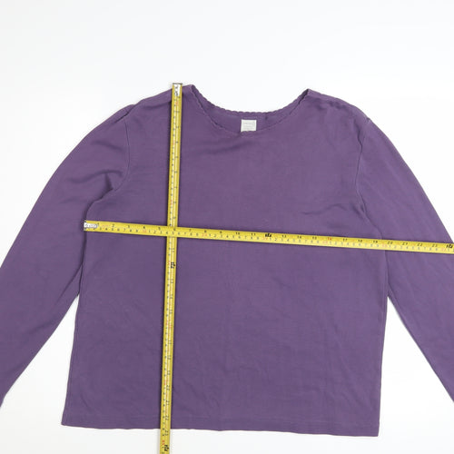 Lands' End Women's Purple Long Sleeve Cotton Basic T-Shirt Size M