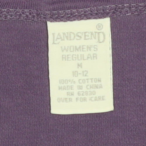 Lands' End Women's Purple Long Sleeve Cotton Basic T-Shirt Size M