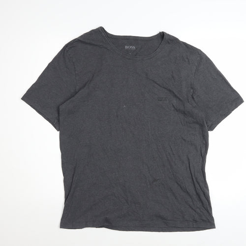 Hugo Boss Men's Charcoal Crew Neck Cotton T-Shirt XL Classic Fit