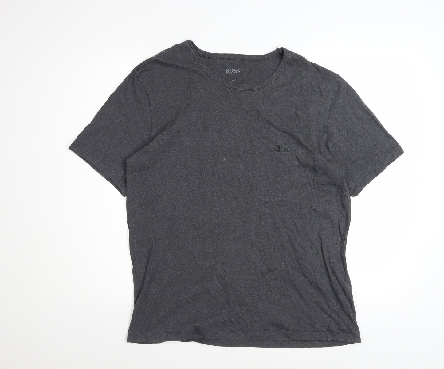 Hugo Boss Men's Charcoal Crew Neck Cotton T-Shirt XL Classic Fit