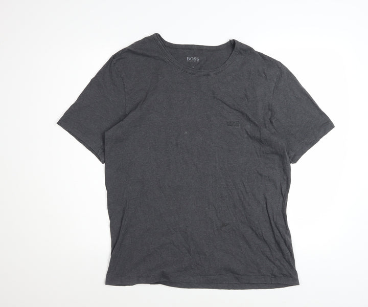 Hugo Boss Men's Charcoal Crew Neck Cotton T-Shirt XL Classic Fit