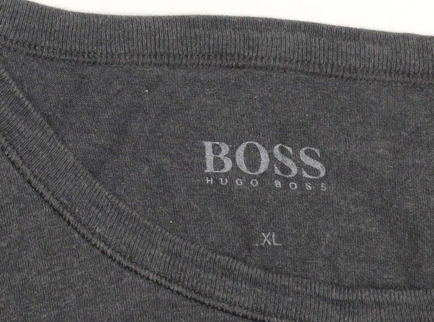 Hugo Boss Men's Charcoal Crew Neck Cotton T-Shirt XL Classic Fit