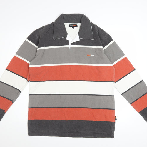 Clarion Men's Multicoloured Striped Long Sleeve Polo Shirt XL
