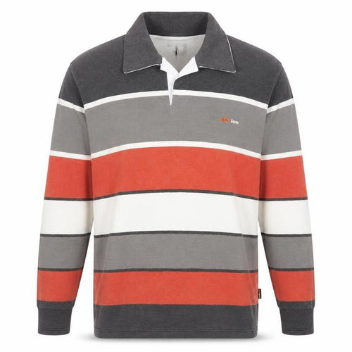 Clarion Men's Multicoloured Striped Long Sleeve Polo Shirt XL
