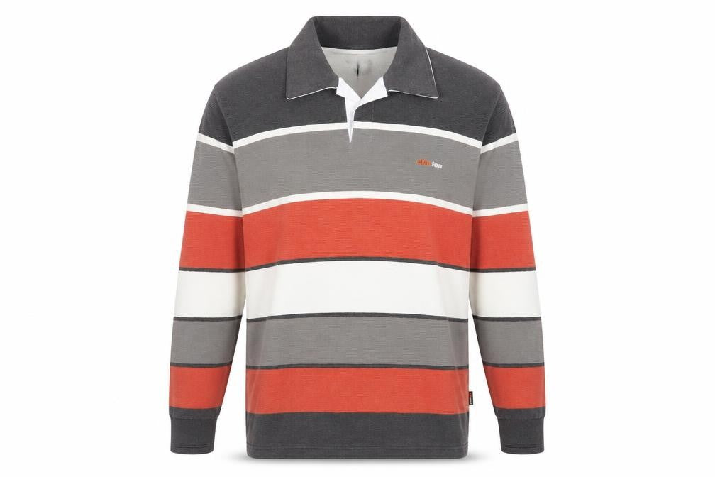 Clarion Men's Multicoloured Striped Long Sleeve Polo Shirt XL