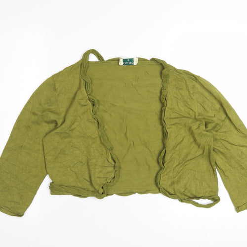 Kaliko Womens Green Long Sleeve Open Knit Cardigan Size 14
