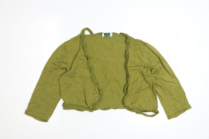 Kaliko Womens Green Long Sleeve Open Knit Cardigan Size 14
