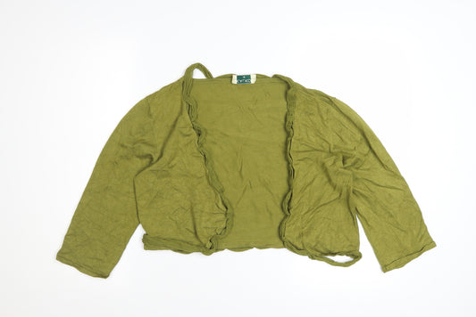 Kaliko Womens Green Long Sleeve Open Knit Cardigan Size 14
