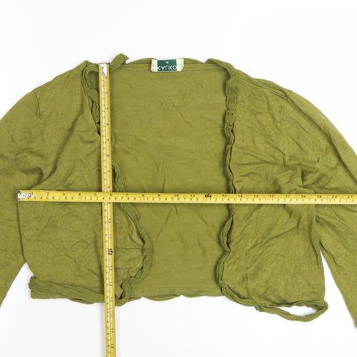Kaliko Womens Green Long Sleeve Open Knit Cardigan Size 14