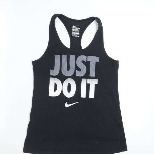 Nike Women's Black Dri-FIT Racerback Tank Top S Athletic Fit