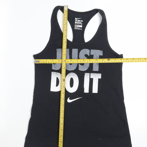 Nike Women's Black Dri-FIT Racerback Tank Top S Athletic Fit