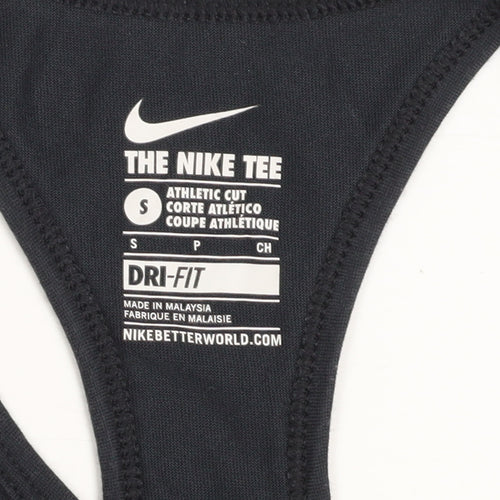 Nike Women's Black Dri-FIT Racerback Tank Top S Athletic Fit