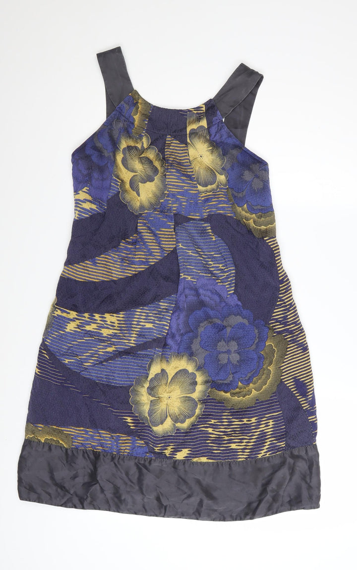Ted Baker Women’s Blue Floral Silk Shift Dress Size 10