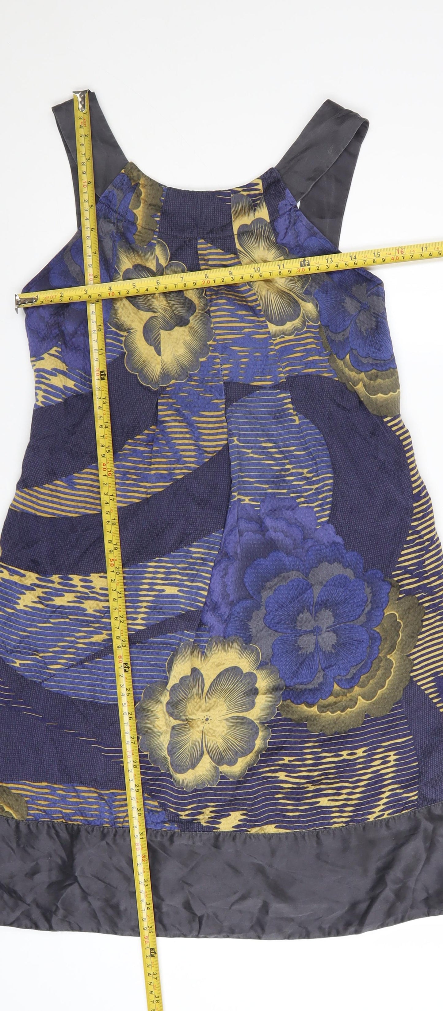 Ted Baker Women’s Blue Floral Silk Shift Dress Size 10