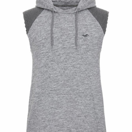 Hollister Men's Grey Sleeveless Hoodie Vest S Hooded Gym Top
