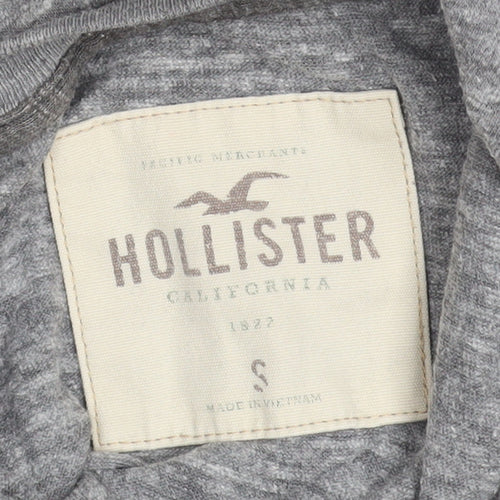 Hollister Men's Grey Sleeveless Hoodie Vest S Hooded Gym Top