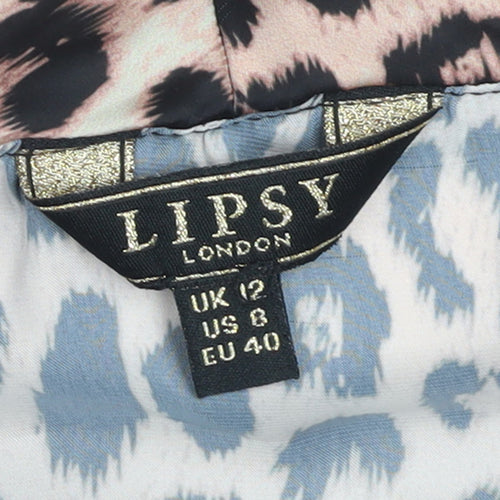 Lipsy Women's Multicoloured Leopard Wrap Dress Size 12