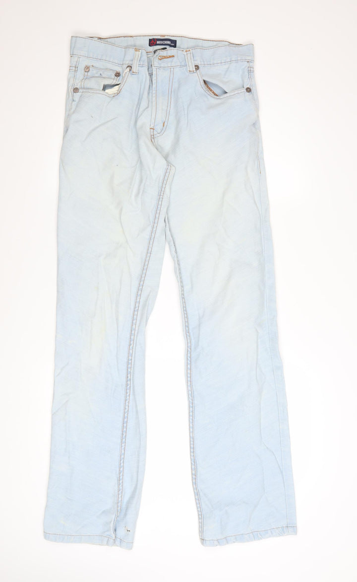 Moschino Men Light Blue Straight Denim Jeans Size 36