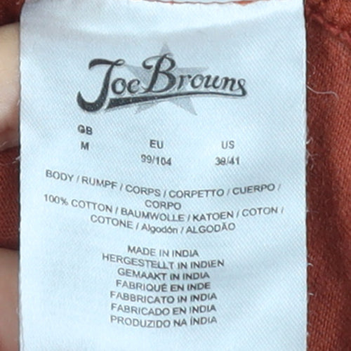 Joe Browns Men's Brown Long Sleeve Henley T-Shirt Size M 100% Cotton