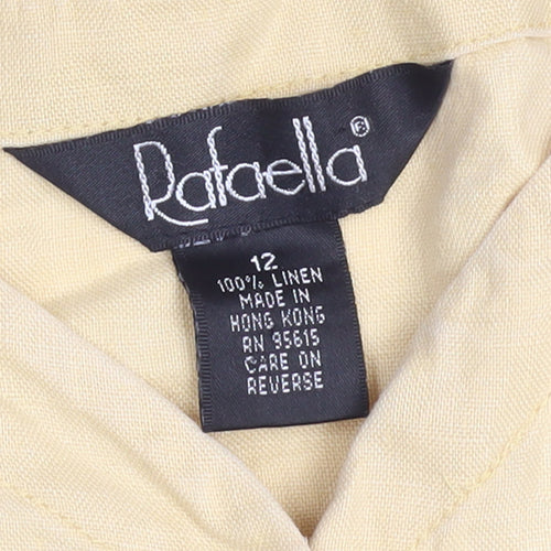 Rafaella Women's Beige Linen Sleeveless Button Shift Dress Size 12