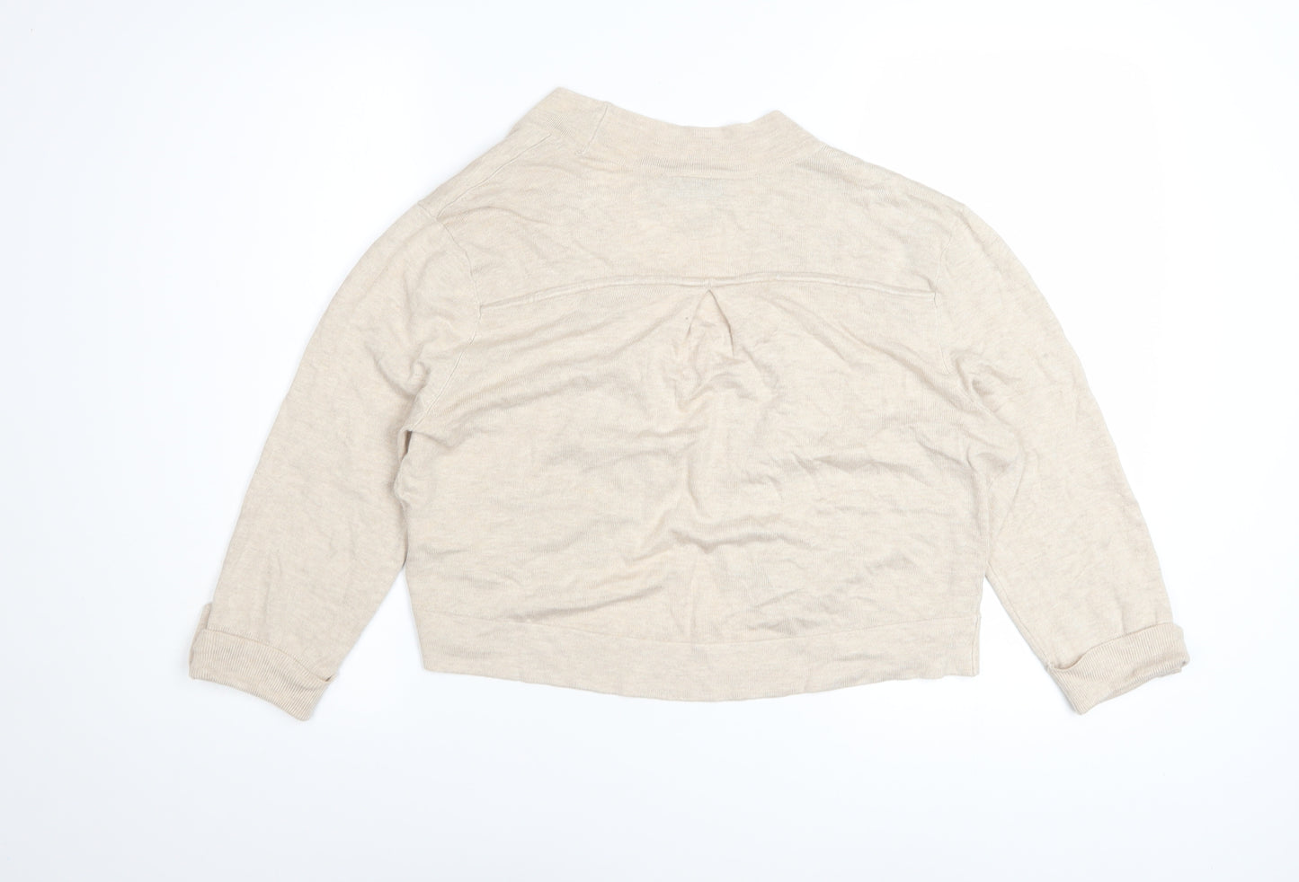 Wallis Women Beige Lightweight Knit Open Cardigan Size 16