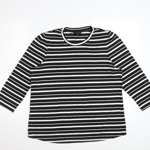 Phase Eight Women’s Black White Striped 3/4 Sleeve Jersey Top UK 18