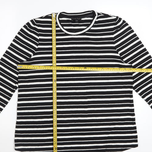 Phase Eight Women’s Black White Striped 3/4 Sleeve Jersey Top UK 18