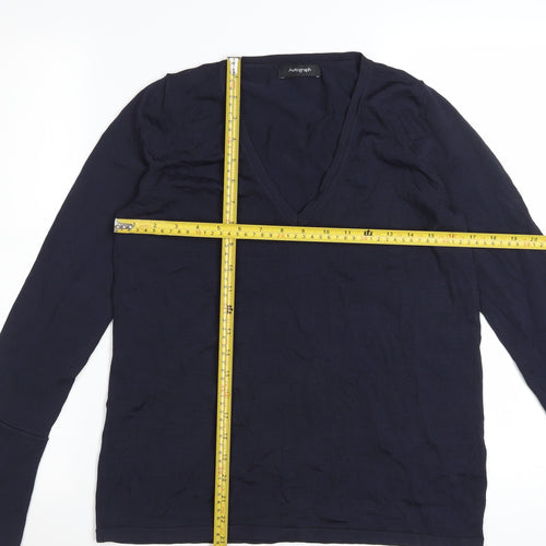 Marks and Spencer Women’s Navy Blue Flared Sleeve V-Neck Blouse Size 8