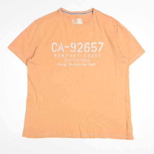 Marks and Spencer Men’s Orange California Surf Graphic Crew Neck T-Shirt Size L