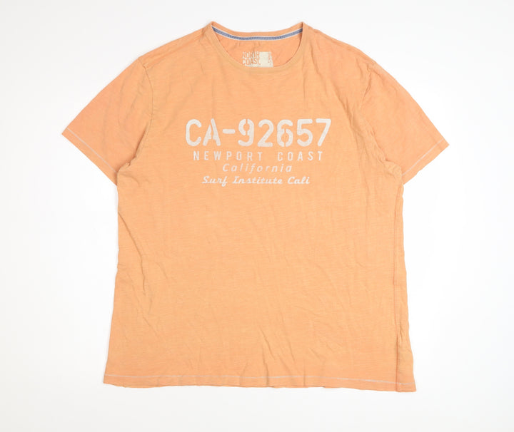 Marks and Spencer Men’s Orange California Surf Graphic Crew Neck T-Shirt Size L