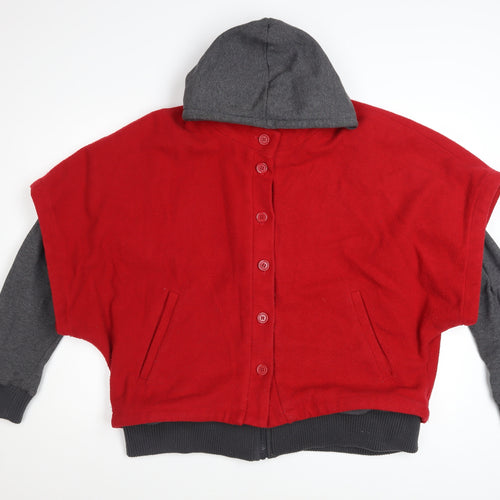 By Henry Holland Women Red Short Bomber Jacket Size 18 Wool Blend