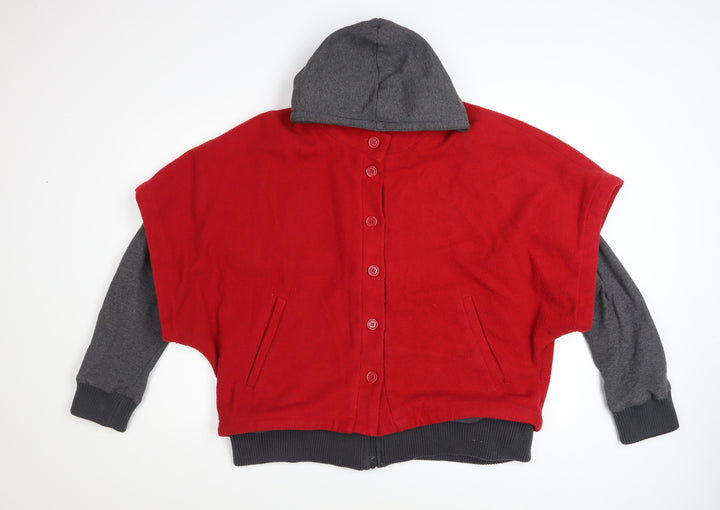 By Henry Holland Women Red Short Bomber Jacket Size 18 Wool Blend