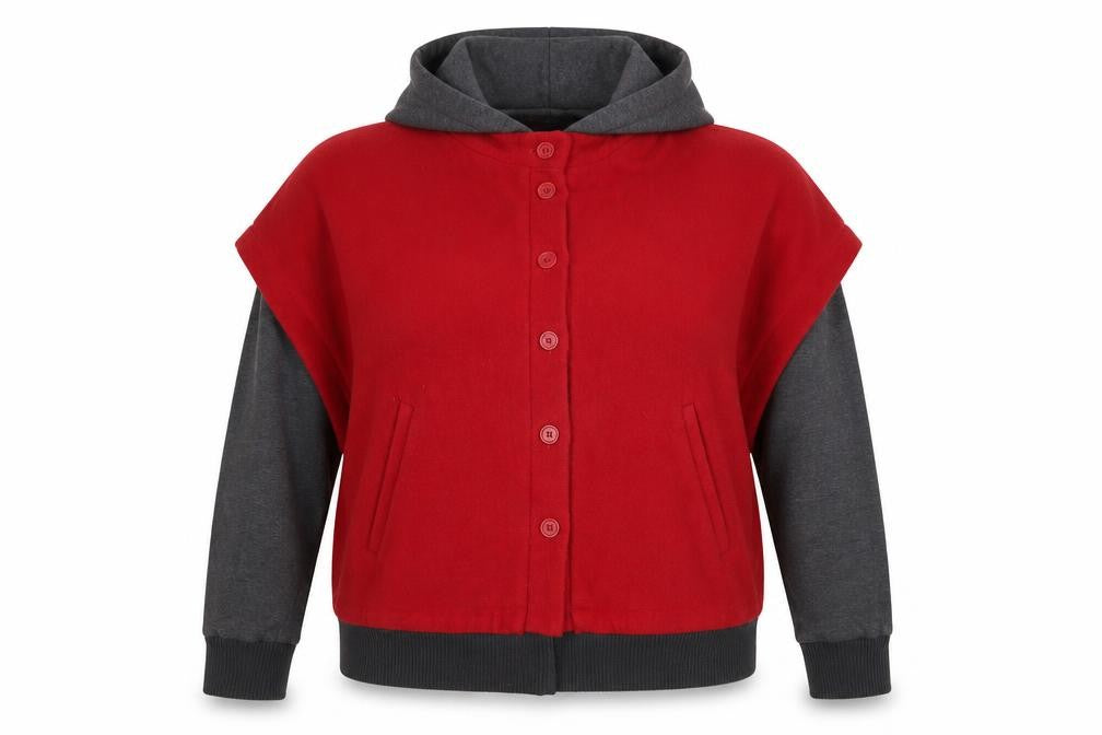 By Henry Holland Women Red Short Bomber Jacket Size 18 Wool Blend