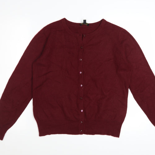 Charter Club Women's Red 100% Cashmere Cardigan M