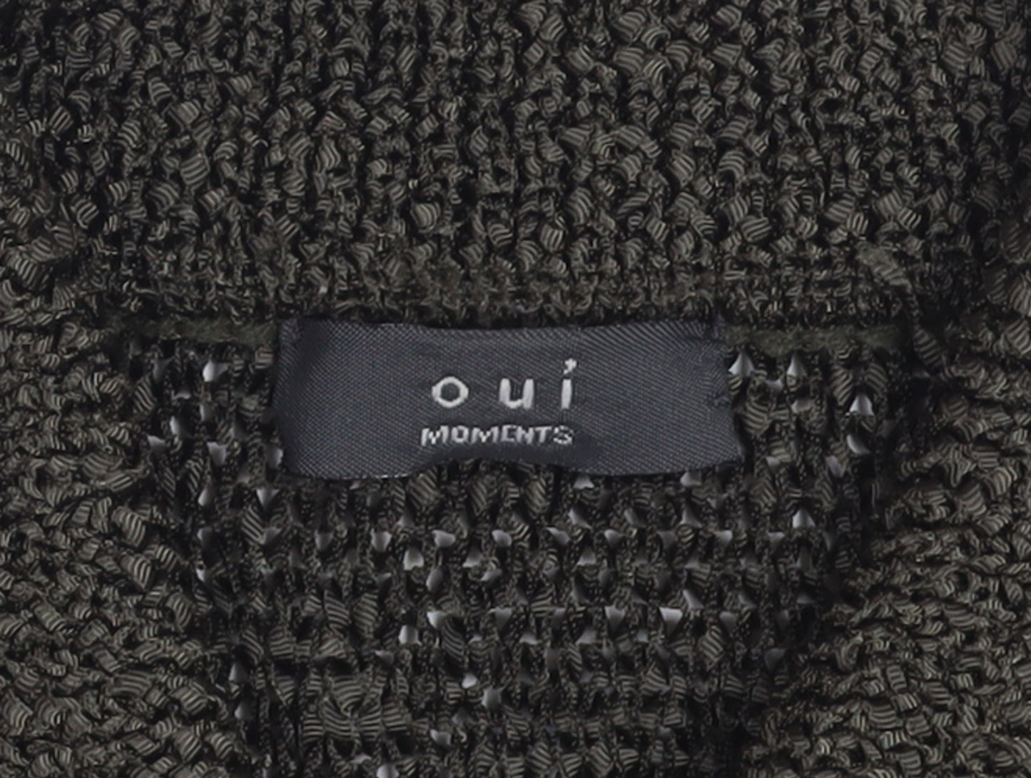 Oui Moments Women's Brown Collared Knit Short Sleeve Cardigan M