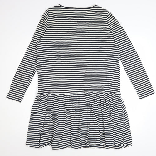 ASOS Women's Black White Striped Drop Waist Jersey Dress Size 10