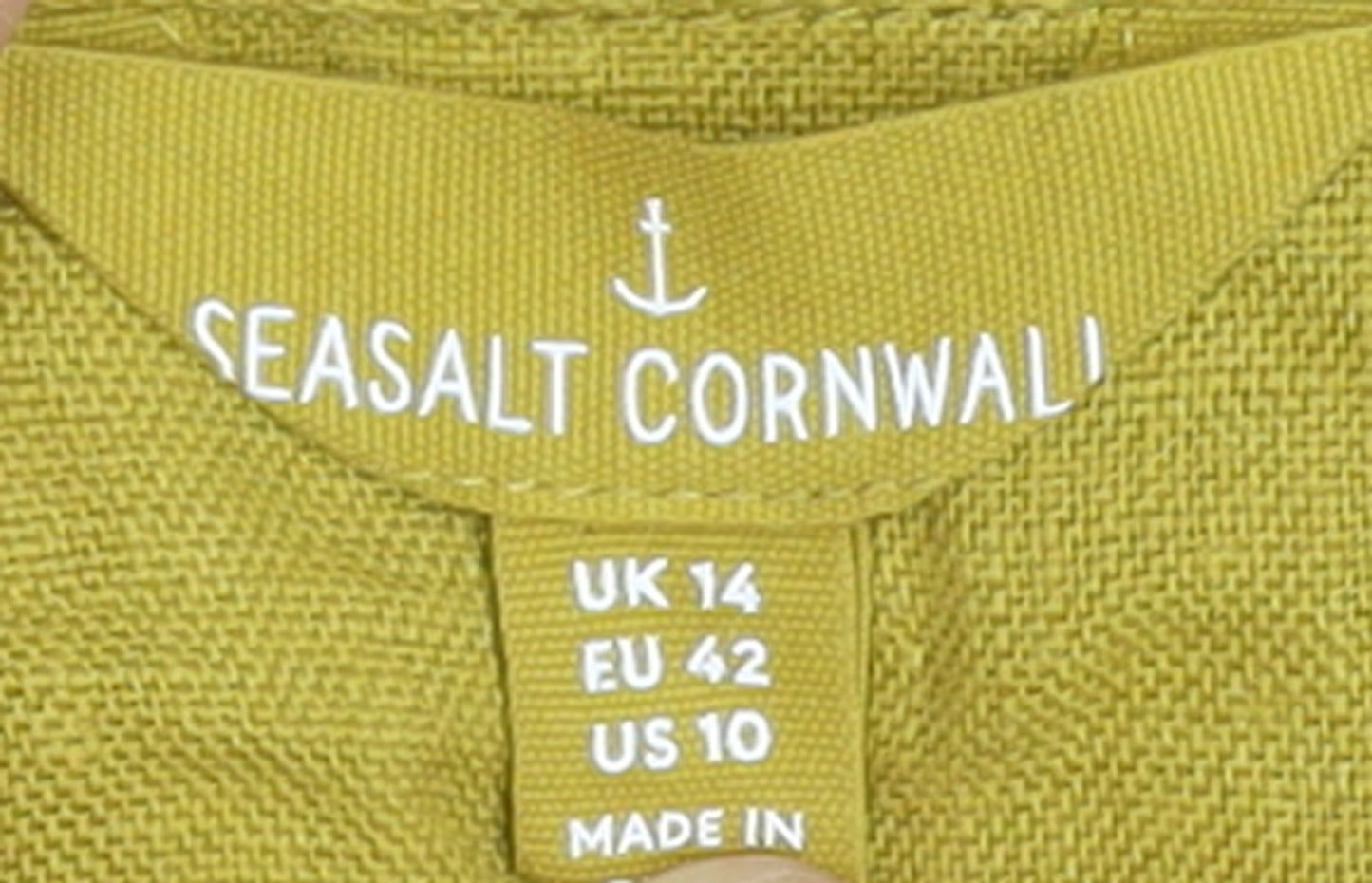 Seasalt Cornwall Women’s Yellow Linen Midi Shirt Dress Size 14