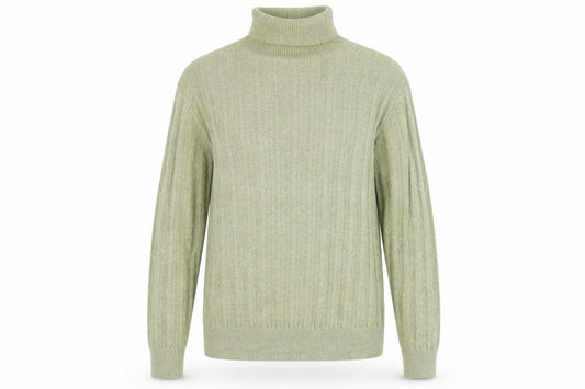 Front view of Marciano by Guess women’s beige roll neck cashmere blend jumper l
