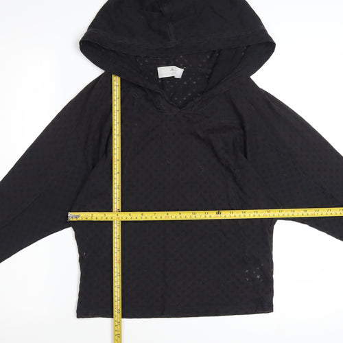 Adidas Stella McCartney Women Black Pullover Hoodie Size M Cotton Blend