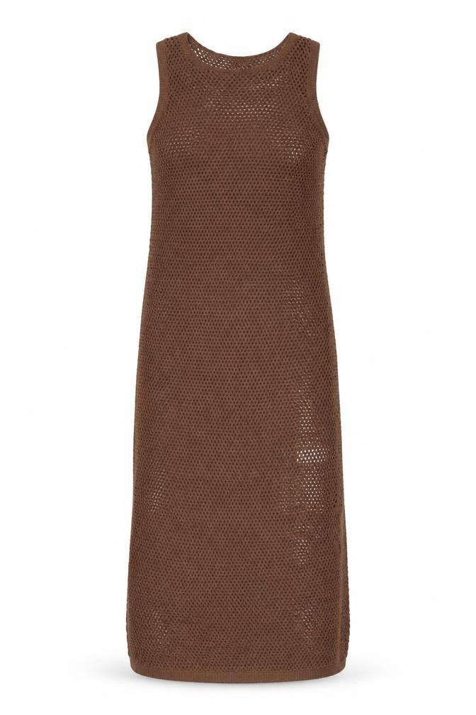 Marks and Spencer Women Brown Knit Slip Maxi Dress Size S