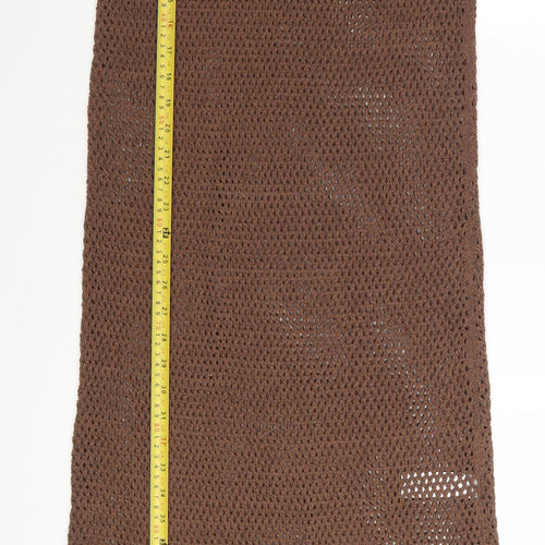 Marks and Spencer Women Brown Knit Slip Maxi Dress Size S
