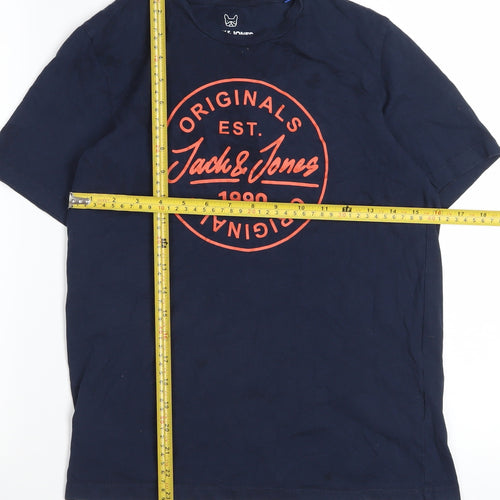 Jack & Jones Boys Blue Logo Print Cotton T-Shirt 14 Years