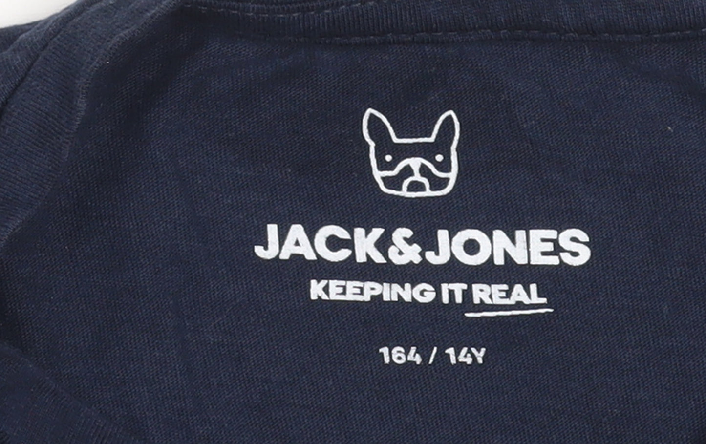 Jack & Jones Boys Blue Logo Print Cotton T-Shirt 14 Years
