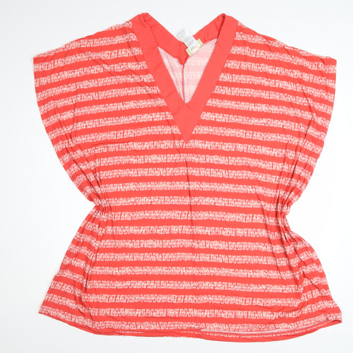 Michael Kors Womens Pink Striped Beach Cover Up XS